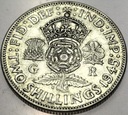 Anglia UK 2 szylingi shillings 1945 Jerzy VI George SREBRO