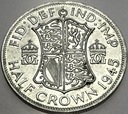 Anglia UK pół korony half crown 1945 Jerzy VI George SREBRO