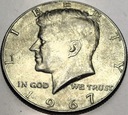 USA 1/2 dolara Half Dollar 1967 Kennedy JFK Liberty SREBRO