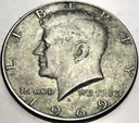 USA 1/2 dolara Half Dollar 1969 D Kennedy JFK Liberty SREBRO