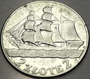 2 zł złote 1936 Żaglowiec Żaglówka Statek SREBRO