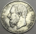Belgia 5 franków 1873 Leopold II SREBRO
