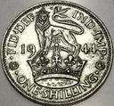 Anglia UK 1 szyling shilling 1944 Jerzy VI George SREBRO