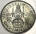 Anglia UK 1 szyling shilling 1945 Jerzy VI George SREBRO