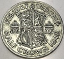 Anglia UK pół korony half crown 1942 Jerzy VI George SREBRO