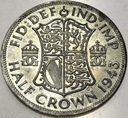 Anglia UK pół korony half crown 1943 Jerzy VI