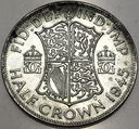 Anglia UK pół korony half crown 1945 Jerzy VI George SREBRO