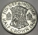 Anglia UK pół korony half crown 1946 Jerzy VI George SREBRO
