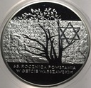 20 zł złotych 2008 GETTO 65 rocznica powstania w Gettcie Warszawskim SREBRO