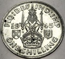 Anglia UK 1 szyling shilling 1945 Jerzy VI George SREBRO
