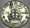 Anglia UK 1 szyling shilling 1944 Jerzy VI George SREBRO