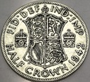 Anglia UK pół korony half crown 1942 Jerzy VI George SREBRO