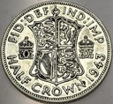 Anglia UK pół korony half crown 1943 Jerzy VI George SREBRO