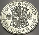 Anglia UK pół korony half crown 1945 Jerzy VI George SREBRO