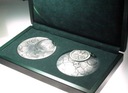 Zestaw medali (x2) medal dwuczęściowy 1 grosz NBP 70 mm etui MENNICA