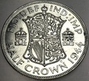 Anglia UK pół korony half crown 1944 Jerzy VI George SREBRO