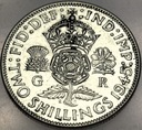 Anglia UK 2 szylingi shillings 1945 Jerzy VI George SREBRO (1)