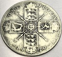 Anglia UK floren florin 1920 Jerzy V George SREBRO