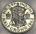 Anglia UK pół korony half crown 1943 Jerzy VI George SREBRO (1)