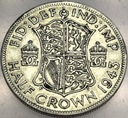 Anglia UK pół korony half crown 1943 Jerzy VI George SREBRO (2)