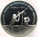 100000 zł złotych 1991 Tobruk 1941 Żołnierz Polski SREBRO