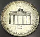 Niemcy 10 marek mark 1991 Brama Brandenburska SREBRO