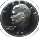 USA 1 dolar Dollar 1971 Eisenhower LUSTRO PROOF SREBRO