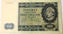 1940 500 zł Pięćset Złotych seria A Góral