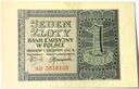 1941 1 zł Jeden Złoty, seria AD