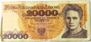 1989 20000 20.000 zł złotych Skłodowska seria AH