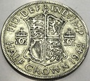 Anglia UK pół korony half crown 1942 Jerzy VI George SREBRO
