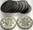 Anglia UK zestaw LOT 10 x pół korony half crown Jerzy VI George SREBRO