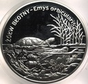 20 zł złotych 2002 Żółw Błotny Zwierzęta Świata SREBRO
