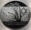 20 zł złotych 2008 Getto 65 rocznica Powstania w Getcie Warszawskim SREBRO