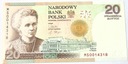 2011 20 zł złotych Maria Skłodowska-Curie banknot kolekcjonerski