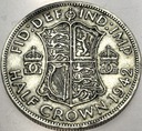 Anglia UK pół korony half crown 1942 Jerzy VI George SREBRO