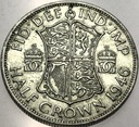 Anglia UK pół korony half crown 1946 Jerzy VI George SREBRO