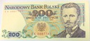 1988 200 zł złotych Dąbrowski seria EK