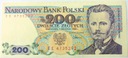 1988 200 zł złotych Dąbrowski seria EE