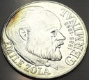 Francja 100 franków 1985 100. rocznica Powieść Emile'a Zoli Germinal SREBRO
