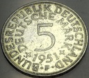 Niemcy 5 Marek 1951 SREBRO
