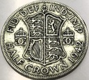 Anglia UK pół korony half crown 1942 Jerzy VI George SREBRO
