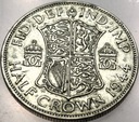 Anglia UK pół korony half crown 1944 Jerzy VI George SREBRO