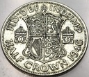 Anglia UK pół korony half crown 1946 Jerzy VI George SREBRO
