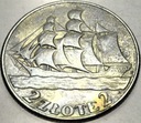 2 zł złote 1936 Żaglowiec Żaglówka Statek SREBRO