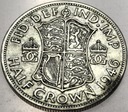 Anglia UK pół korony half crown 1946 Jerzy VI George SREBRO