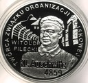 10 zł złotych 2010 KL Auschwitz Auschwitz-Birkenau Pilecki SREBRO
