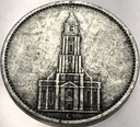 Niemcy 5 marek Reichsmark 1934 Kościół wieża SREBRO