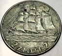 2 zł złote 1936 Żaglowiec Żaglówka Statek SREBRO (nr 2)