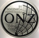 20 zł złotych 1995 ONZ 50 rocznica powstania SREBRO
